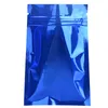 Shinny thermoscellage fermeture à glissière fermeture à glissière mylar sacs d'emballage cadeau et artisanat pochettes en plastique avec encoche de déchirure 12 * 20cm (4.72 * 7.87 pouces) bleu