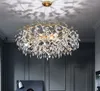 Lustres Lustre Lampe à suspension en cristal Branches d'or Éclairage Lamparas Modernas Salones Hôtel Grandes LED Lustre MYY