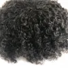 Cheveux Humains Vague Toupet Postiche Pour Hommes Afro Curly Toupee Full Pu Mens Toupee Système De Remplacement De Haute Qualité Remy Cheveux Peau Hommes Perruque