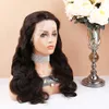 HD transparent spets peruk Body Wave Wavy Full Frontal Wigs Prepluched Bleachable Black With Natural Hairline Bella Hair2060757