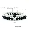 Moda pedra frisados ​​pulseiras casal Braceletes para as Mulheres Homens Amizade Turquesa Jóias amantes presente agradável Mens Pulseiras com contas