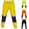 Men's Pants Men Sweatpants Comfortable Joggers Male Trousers Fashion Patchwork Reflective Overalls High Visibility Safe Work 270v