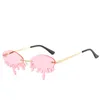 Fashion Trend Funny Sunglasses Stage Show Tears Sun Glasses Rimless Colorful One Pieces UV400 Wholesale