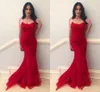 Sexy Red 2019 Syrenki Suknie wieczorowe Backless Lace Aplikacja Formalne Suknie Wieczorowe Prom Dresses Plats Robe de Soiree Vestidos de Fiesta