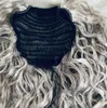 Silver Grå Curly Real Human Drawstring Ponytail Hårstycke Salt och Peppar Naturliga Höjdpunkter Grå hårförlängning 120g 14inch