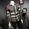 2023 nuovi top da uomo plaid camicie a maniche lunghe stazione europea personalità primavera e autunno tutto-fiammifero moda tendenza casual s239H