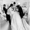 Beyaz Tüyler Düğün Arapça Robe De Soiree Couture Aibye Gelinlik Kaftanlar Pageant önlükleri Dubai223y