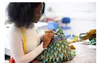 사용자 아프리카 전통 의상 시안 기하학적 프린트 패턴 폴리 에스터 인쇄 된 천으로 고품질의 드레스 정장 DIY 수제 천