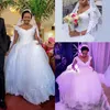 2020 African Ballgown Wedding Dresses Straps Lace Applique Chapel Train Beaded Custom Made Wedding Bridal Gown Vestido de novia