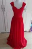 New Arrival Dwie ramiona Koronki i Szyfonowa Linia Długotrwała Prom Pagews Druhna Dresses