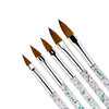 5pcs / set 11/13/15/17 / 19mm Nail Art Crystal Brush UV Gel Builder Målning Dotting Pen Carving Tips Manicure Salon Verktyg Hhaa138