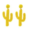 Déclaration acrylique cactus goutte boucles d'oreilles pour femmes à la main graines perlées fruits tropicales Boucles d'oreilles de fruits tropicaux mignons bijoux de plage