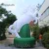 Anpassad stor reklam Uppblåsbar enhörning Ballong 6m Vit Airlags Unicorn Staty Replica med RGB Light for Music Party Decoration