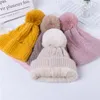 новая зима Pompom Beanie Шляпы Candy Soft Вязание крючком Keep Warm женщин Skullies Шапочки плюшевый бархат шапка синели шерсти шляпы для взрослых