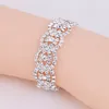 Silver Color Rhinestone Crystal Bridal Bijoux pour femmes Collier Boucles d'oreilles Bracelet Bijoux de mariage Accessoires1720248