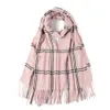 Partihandel- 2019 Autumn Winter Women Scarf Plaid Warm Cashmere Scarves Shawls Wide Lattices Long Wrap Filte