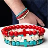 Trendy 8mm Black Lava stone turquoise Bead Sea Turtle cross bracelet Essential Oil Diffuser Bracelet For Women men Jewelry