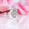 Nueva espumoso Ramo anillo de plata de ley 925 engastado con diamantes CZ Adecuado para Mujeres de Pandora Box Set Recuerdos anillo elegante original