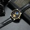 Fashion Brand TEVISE Men Watch Automatic Mechanical Watch Leather Strap Moon phase Tourbillon Sport Clock Relogio Masculino