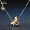 LAMOON Abeille 925 Collier En Argent Sterling Citrine Naturelle Colliers De Pierres Précieuses 14K Véritable Plaqué Or Chaîne Pendentif Bijoux LMNI015 CX200609