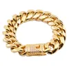 8 mm/10 mm/12 mm/14 mm/16 mm/18 mm da uomo 18k braccialetti in acciaio inossidabile oro oro inossidabile ad alta lucidatura Miami Cuban Link Punk Bracciale CZ