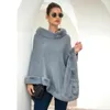 Herfst / Winter Stijl Cape Shawl Kunstenck Pullover Solid Color Sweater voor Ladies1