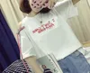 قمصان نسائية جديدة كاملة الصيف الكورية العادية فضفاضة قصيرة الأكمام تي شيرت الفتيات قميص كل -Match الصلبة المد واتجاه الرقبة الإناث