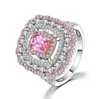 Hurtownia Europy i Stany Zjednoczone Nowa Obiad Żeńska Ring Temperament Elegancki Różowy Diament Ring Set Moda