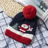 Fashion-Christmas Kids Knitting Santa Hat Varm Vinter Barn Xmas Gratis Snowflake BeanOutdoor Baby Ski Caps TTA2021-2