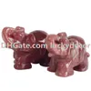 10 sztuk 1.5 "Naturalna kwarcowa kryształowa figurka dzikich zwierząt sztuka słonia statua mineralna rock ręcznie rzeźbione rzemiosło feng shui reiki wystrój