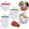 Herbruikbare mesh produceert tassen premium wasbare eco-vriendelijke tassen voor boodschappen doen opslag fruit groente en speelgoed 5pcs / set