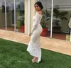 Sexiga sjöjungfrun Långärmade Cocktailklänningar 2019 Arabiska Dubai Style Lace Formal Club Wear Homecoming Prom Party Gowns Plus Storlek Anpassad