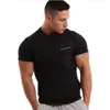 Rashgard Kuru Fit Erkekler Koşu Gömlek Kısa Kollu Spor Gömlek Erkekler Egzersiz Sıkı Sıkıştırma Üst Tees Pamuk Spor Spor Giysiler