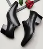 Orijinal deri yüksek topuk ayakkabılar erkekler sivri uçlu ayak zip tasarımı gelinlik ayakkabıları Men039s kariyer iş partisi dans boyutu 369034573
