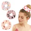 Dame meisje haar scrunchy ring elastische haarbanden liefde hart luipaard plaid grote darm sport dance scrunchie haarband