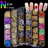 12 Siatki Nail Art Decorations Cekiny Studia 3D Kryształowe Kryształ Drżuteria Syrenka Koraliki Porady Nails Naklejki Manicure Glitter Diamenty