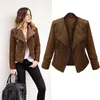 Motorcycle PU Leather Jacket Women Winter And Autumn New Fashion Coat Zipper Outerwear jacket New 2020 Coat brown