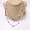 fashion Selling Copper rose Gold silver Jewelry New Pig Nose Word Long Necklace Sweater Chain for woman