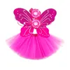 Newborn Tutu Skirt set baby butterfly wing+flower Headband+lace skirts 3cs/set Girls Princess performance costume Kids Clothes 4colors C6409