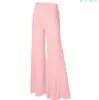 Hot Europe Fashion Women's Casual Pants High-Waist Byxor Wide-Ben Brousers Lady's Pants C4651