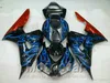 Injektionsform Motobike för Honda Fairings CBR1000RR 2006 2007 Blue Flames i svart Freeship Fairing Kit CBR 1000 RR 06 07 CP51