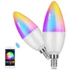 smart wifi filament bulb Dimmable LED Candle Light E12 E14 E27 B22 RGB support Alexa Google IFTTT smart voice control 6W led decorative