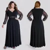 Robe de soirée noire à manches longues, grande taille, col en V, ceinture en cristal, longueur au sol, robe élégante pour occasions spéciales