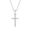 Free shipping fashion high quality 925 silver cross With diamond jewelry 925 silver necklace Valentine's Day holiday gifts hot HJ273