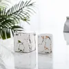 Marmor doftande ljus marmor guldmönster keramik ljus ins aromaterapi ljus hem dekor valentin dag ljus gåva