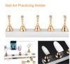 False Nail Display Stand Houder Set, Nail Art Practice Houder Gold Magnetic Nail Bowing Shelf, Nail Practice Stand Holder, Manicure Nails Salo