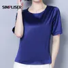 Blusas femininas camisas de alta qualidade mulher verão fresco seda sintética fêmea casual senhoras tops plus size 4xl femme roupas roxo rosa1