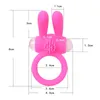 Produits sexuels Pinis Anneaux Vibrator Toys Animal Rabbit Power Power Cock Anneau Silicone vibratrice Bonnes Pink Blue Black9050190