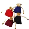 Sacchetti per gioielli in velluto morbido Sacchetti regalo con coulisse Sacchetti regalo per confezione regalo in oro nero tono oro 7x9 9x12 12x15cm