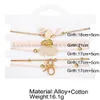 Bracelets à breloques en cristal pour femmes, 5 pièces/lot, nœud papillon perlé, couleur or, chaîne à maillons, bijoux Boho